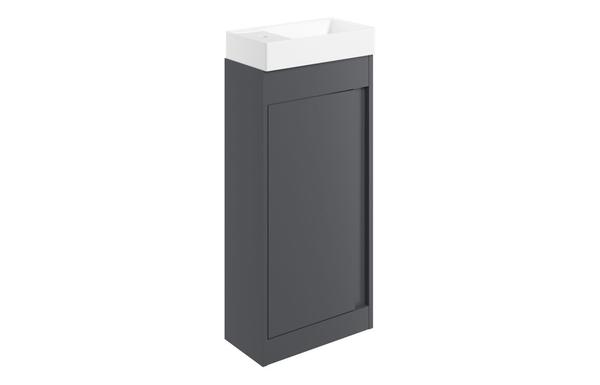 Carina 410mm Floor Standing Unit Inc. Basin - Matt Graphite Grey