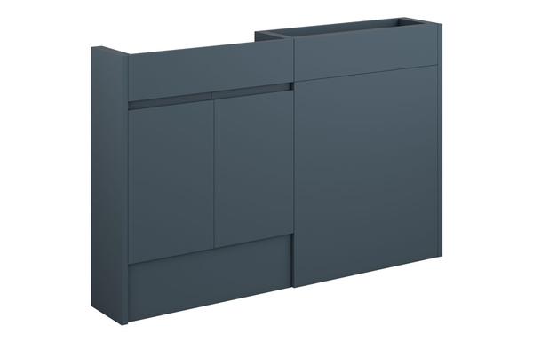 Clarence 1236mm Slim Basin & WC Unit Pack - Matt Arley Blue (Grey Cab)