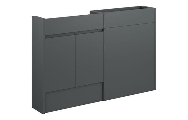 Clarence 1236mm Slim Basin & WC Unit Pack - Matt Graphite Grey (Oak Cab)