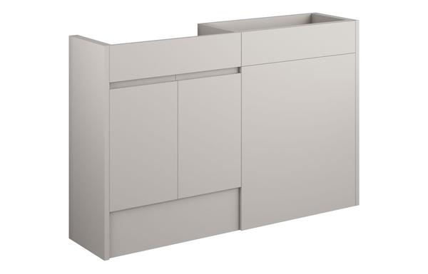 Clarence 1236mm Standard Basin & WC Unit Pack - Matt Dove Grey (Grey Cab)