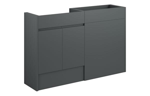Clarence 1236mm Standard Basin & WC Unit Pack - Matt Graphite Grey (Oak Cab)