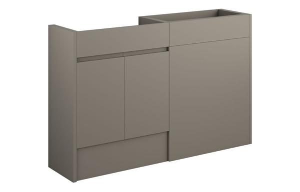 Clarence 1236mm Standard Basin & WC Unit Pack - Matt Stone (Grey Cab)