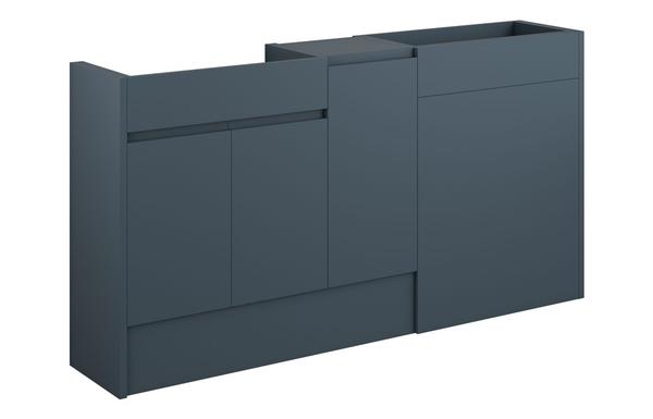 Clarence 1536mm Standard Basin  WC & 1 Door Unit Pack - Matt Arley Blue (Oak Cab)