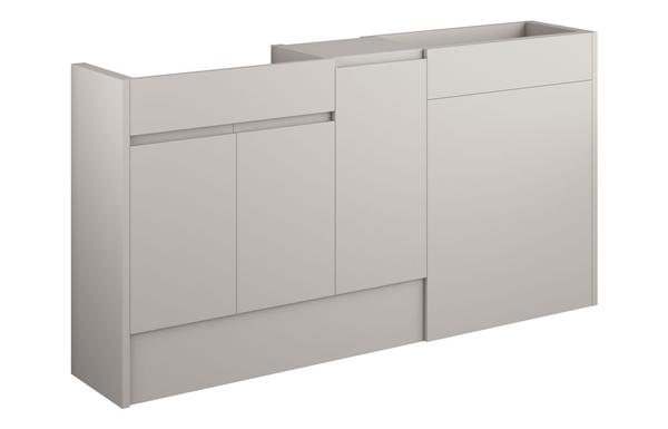 Clarence 1536mm Standard Basin  WC & 1 Door Unit Pack - Matt Dove Grey (Grey Cab)