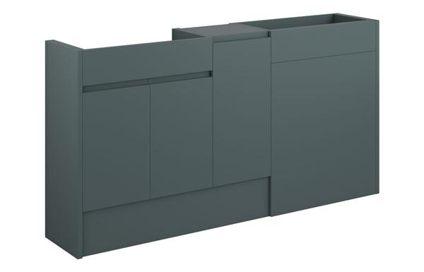 Clarence 1536mm Standard Basin  WC & 1 Door Unit Pack - Matt Green Camo (Oak Cab)