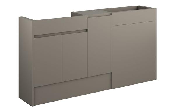 Clarence 1536mm Standard Basin  WC & 1 Door Unit Pack - Matt Stone (Grey Cab)