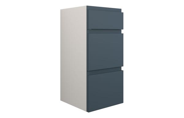 Clarence 300mm Standard 3 Drawer Unit - Matt Arley Blue (Grey Cab)