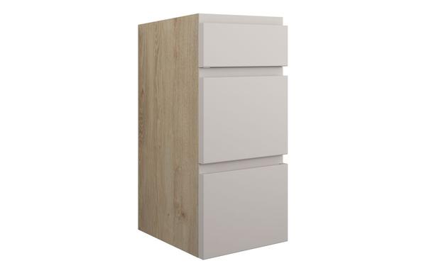 Clarence 300mm Standard 3 Drawer Unit - Matt Dove Grey (Oak Cab)