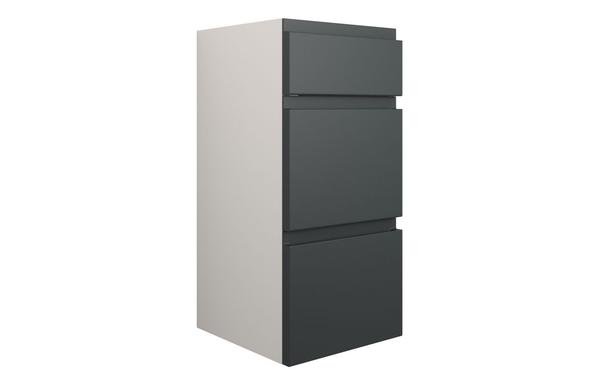 Clarence 300mm Standard 3 Drawer Unit - Matt Graphite Grey (Grey Cab)