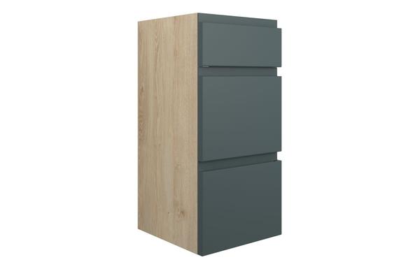 Clarence 300mm Standard 3 Drawer Unit - Matt Green Camo (Oak Cab)