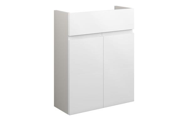Clarence 500mm Slim Basin Unit - White Gloss (Grey Cab)