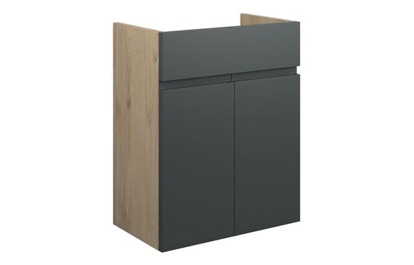 Clarence 500mm Standard Basin Unit - Matt Graphite Grey (Oak Cab)