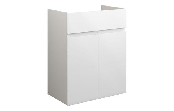 Clarence 500mm Standard Basin Unit - White Gloss (Grey Cab)