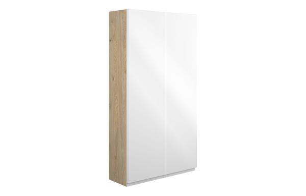 Clarence 600mm Slim 2 Door Storage Unit - White Gloss (Oak Cab)