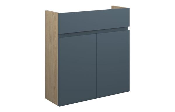 Clarence 600mm Slim Basin Unit - Matt Arley Blue (Oak Cab)