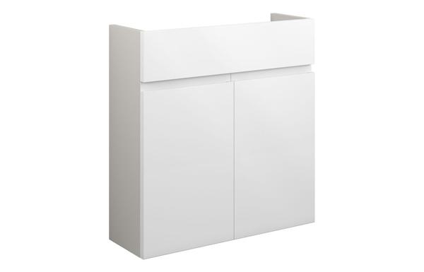 Clarence 600mm Slim Basin Unit - White Gloss (Grey Cab)