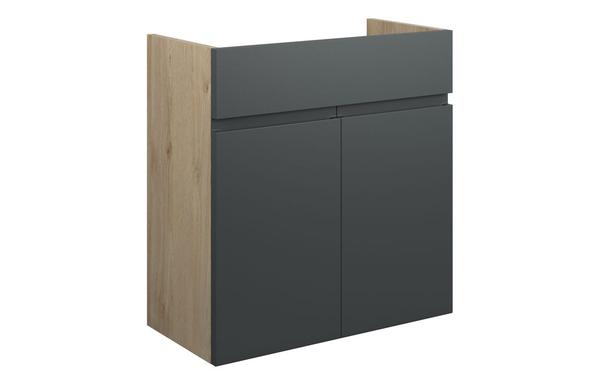 Clarence 600mm Standard Basin Unit - Matt Graphite Grey (Oak Cab)