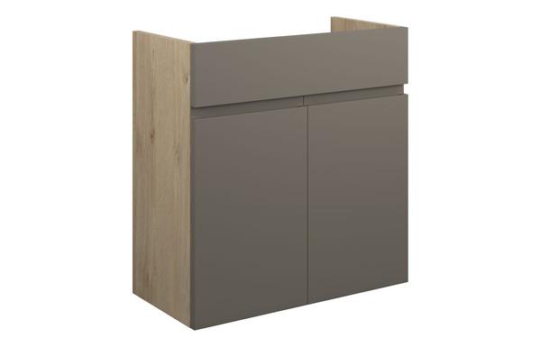 Clarence 600mm Standard Basin Unit - Matt Stone (Oak Cab)