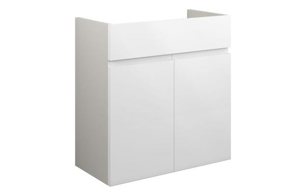 Clarence 600mm Standard Basin Unit - White Gloss (Grey Cab)