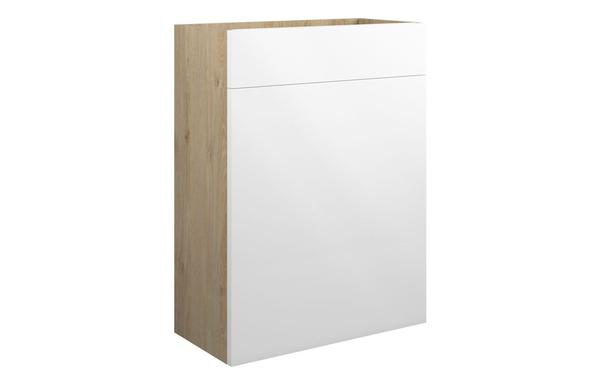 Clarence 600mm Standard WC Unit - White Gloss (Oak Cab)