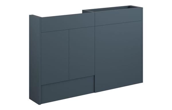 Eden 1236mm Slim Basin & WC Unit Pack - Matt Arley Blue (Grey Cab)