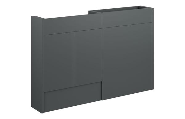 Eden 1236mm Slim Basin & WC Unit Pack - Matt Graphite Grey (Grey Cab)