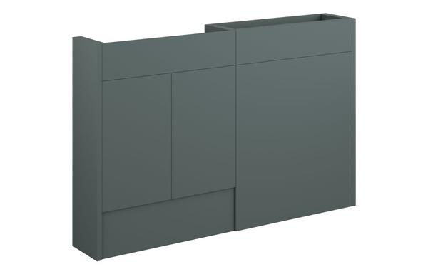 Eden 1236mm Slim Basin & WC Unit Pack - Matt Green (Grey Cab)