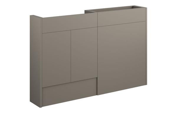 Eden 1236mm Slim Basin & WC Unit Pack - Matt Stone (Grey Cab)