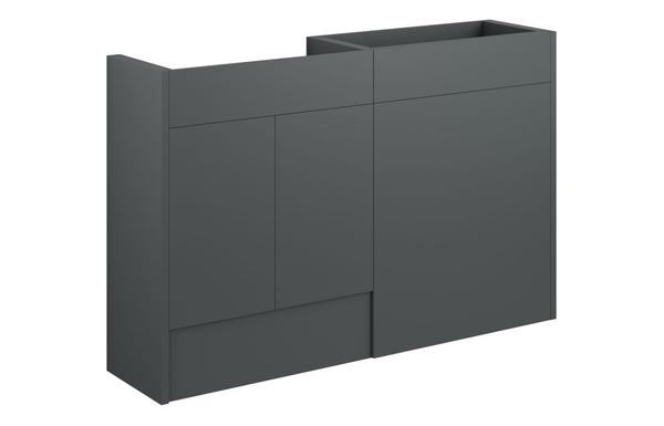 Eden 1236mm Standard Basin & WC Unit Pack - Matt Graphite Grey (Grey Cab)