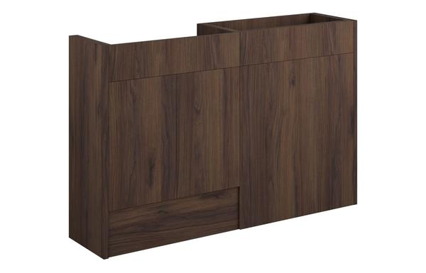 Eden 1236mm Standard Basin & WC Unit Pack - Warm Walnut (Grey Cab)