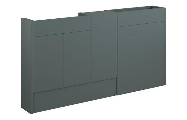 Eden 1536mm Slim Basin  WC & 1 Door Unit Pack - Matt Green (Grey Cab)