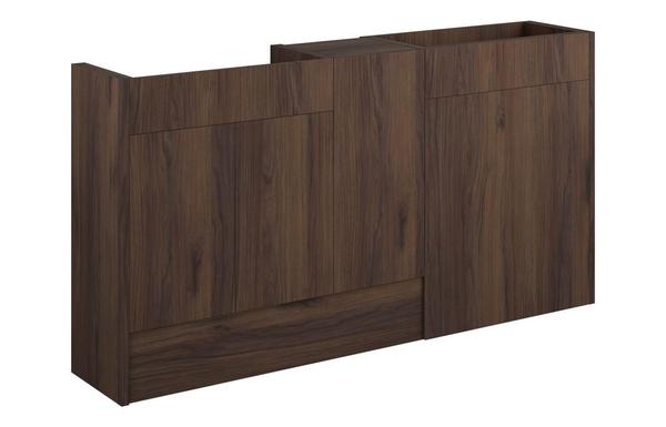 Eden 1536mm Standard Basin  WC & 1 Door Unit Pack - Warm Walnut (Grey Cab)