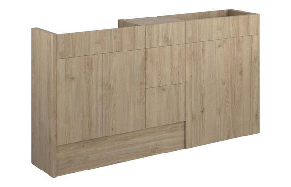 Eden 1536mm Standard Basin  WC & 3 Drawer Unit Pack - Havana Oak (Grey Cab)