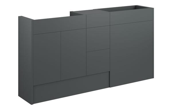 Eden 1536mm Standard Basin  WC & 3 Drawer Unit Pack - Matt Graphite Grey (Grey Cab)