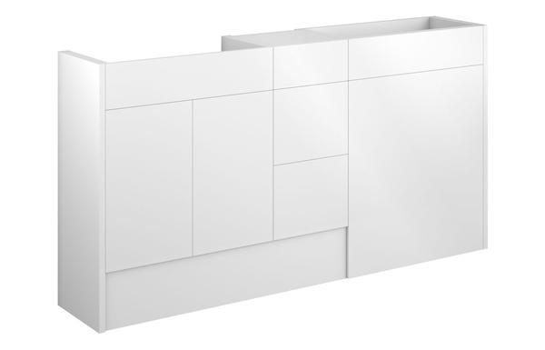 Eden 1536mm Standard Basin  WC & 3 Drawer Unit Pack - White Gloss (Grey Cab)
