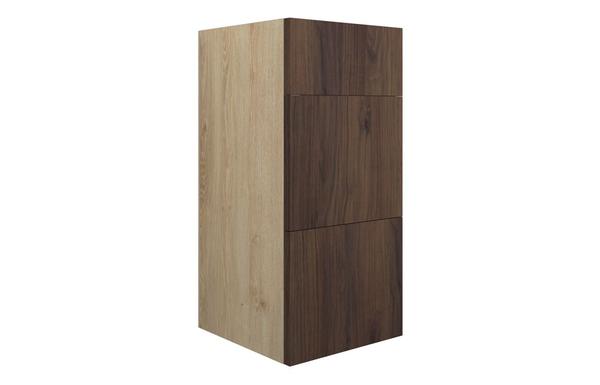 Eden 300mm Standard 3 Drawer Unit - Warm Walnut (Oak Cab)