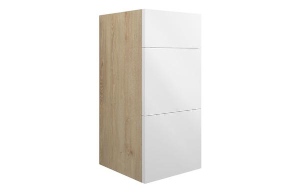 Eden 300mm Standard 3 Drawer Unit - White Gloss (Oak Cab)