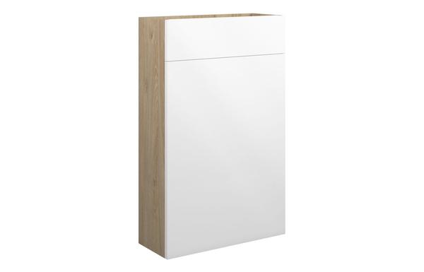 Eden 500mm Slim WC Unit - White Gloss (Oak Cab)