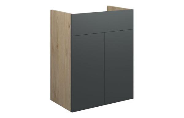 Eden 500mm Standard Basin Unit - Matt Graphite Grey (Oak Cab)
