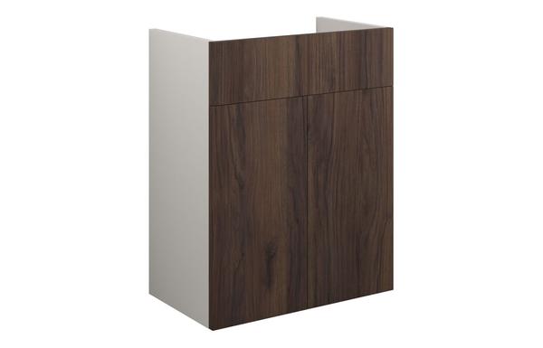 Eden 500mm Standard Basin Unit - Warm Walnut (Grey Cab)