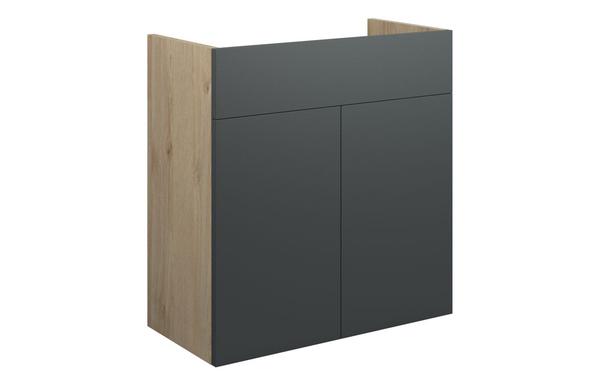 Eden 600mm Standard Basin Unit - Matt Graphite Grey (Oak Cab)