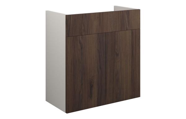Eden 600mm Standard Basin Unit - Warm Walnut (Grey Cab)