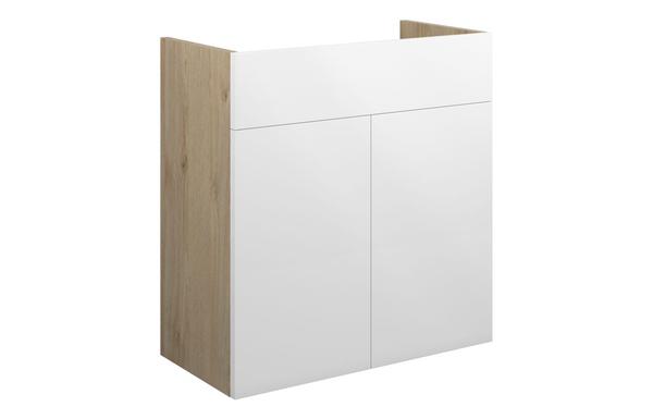 Eden 600mm Standard Basin Unit - White Gloss (Oak Cab)