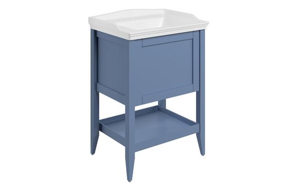 Kina 650mm Floor Standing 1 Drawer Basin Unit w/Basin - Matt Misty Blue