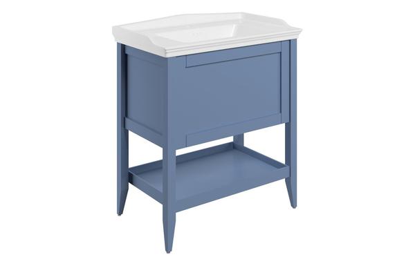 Kina 800mm Floor Standing 1 Drawer Basin Unit w/Basin - Matt Misty Blue