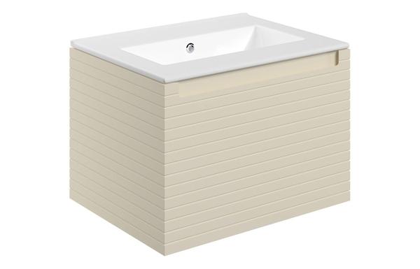 Sight 615mm Wall Hung 1 Drawer Basin Unit & 0TH Thin Edge Basin - Matt Cotton