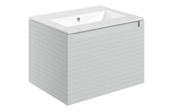Sight 615mm Wall Hung 1 Drawer Basin Unit & 0TH Thin Edge Basin - Matt Mineral Grey