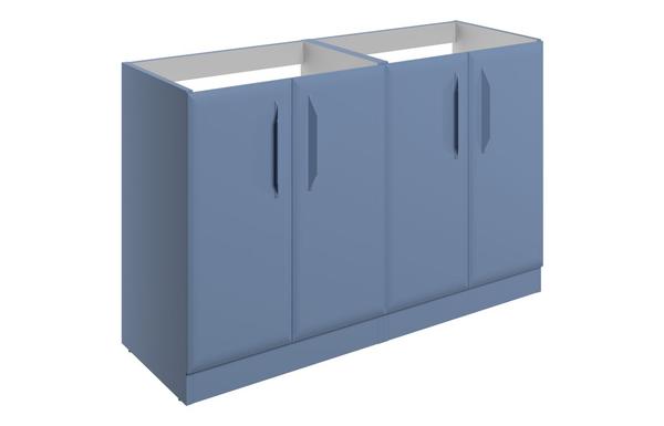 Stafford 1200mm Floor Standing 4 Door Basin Unit (No Top) - Matt Misty Blue