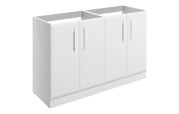 Stafford 1200mm Floor Standing 4 Door Basin Unit (No Top) - Matt White