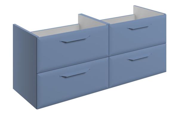 Stafford 1200mm Wall Hung 4 Drawer Basin Unit (No Top) - Matt Misty Blue